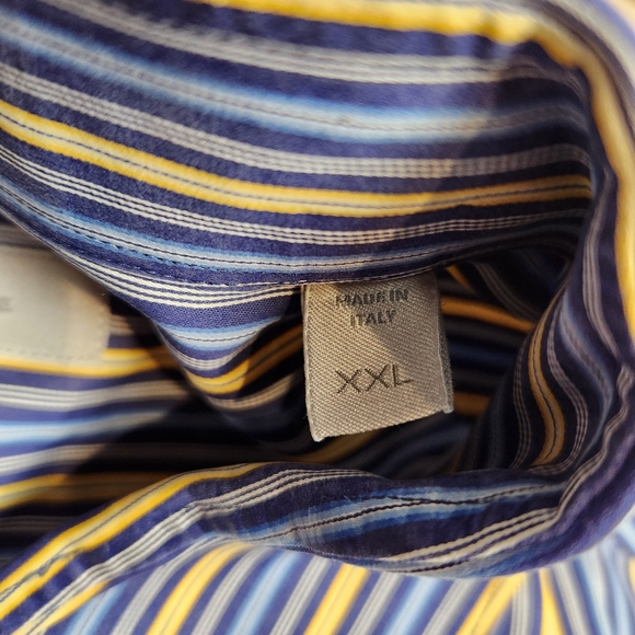 Ermenegildo Zegna Striped Long Sleeve Button Down Soft Smooth Cotton 2XL - Picture 4 of 7